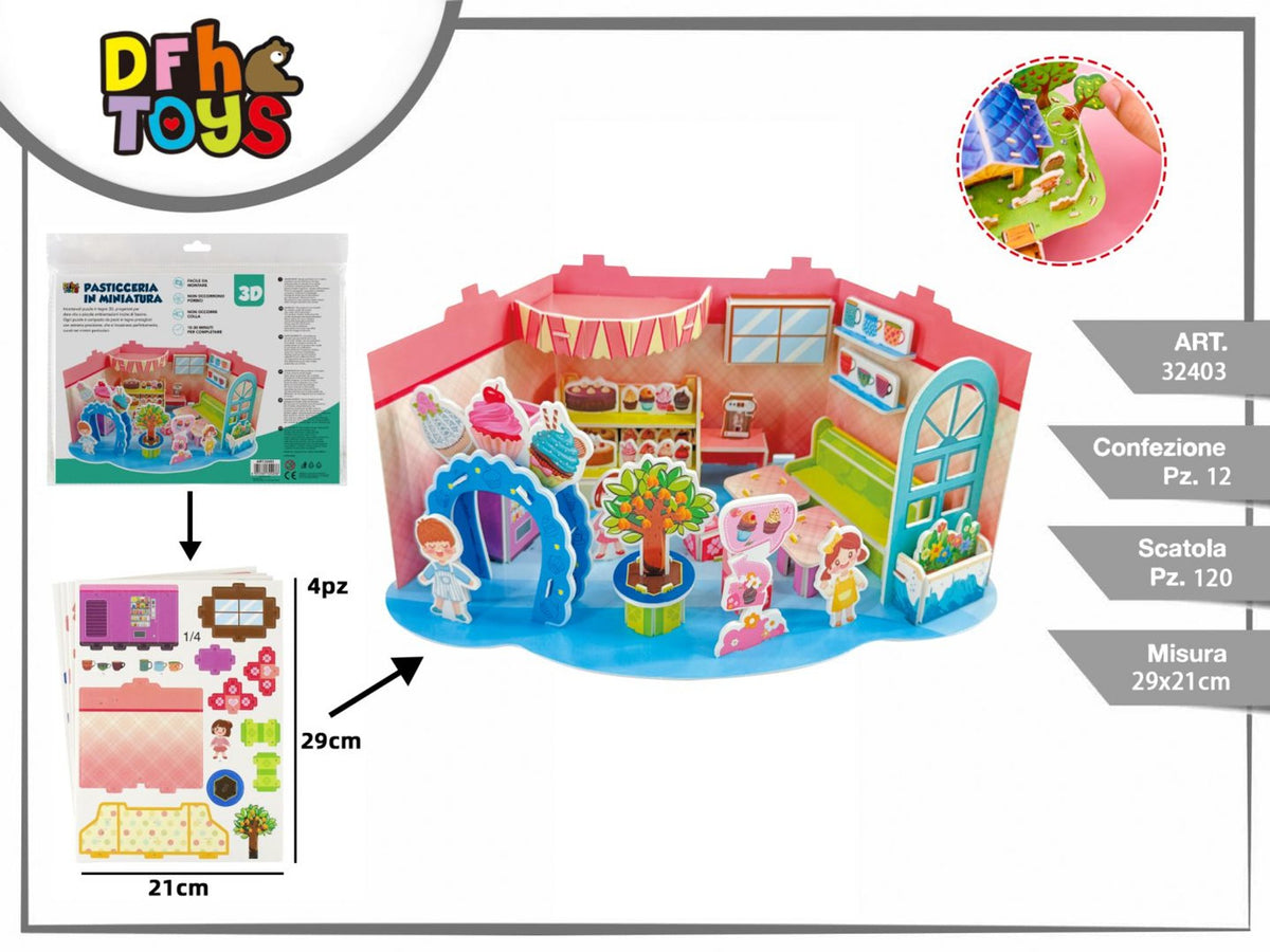 Puzzle tridimensionale con pasticceria in miniatura