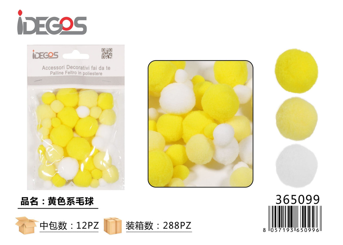 Pompon decorativi, assortimento di tonalità