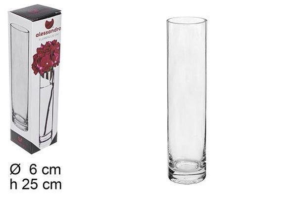 C.M VASO DI VETRO TUBO 25CM