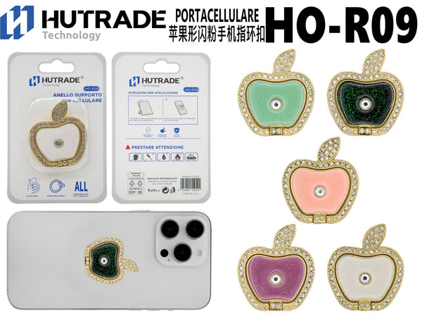 HO-R09 SUPPORTO ANELLO CELLULARE FORMA MELA BRILLANTINATA