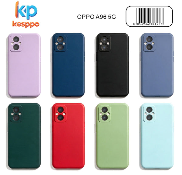 Custodia per OPPO A96 5G – a tinta unita, in silicone, con aperture sagomate