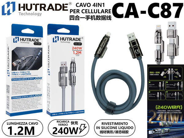 CA-C87 CAVO 4IN1 PER CELLULARE DA 1.2M 240W