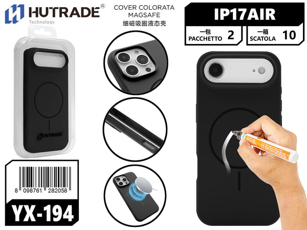 YX-194 COVER COLORATA MAGSAFE IP17 AIR NERO