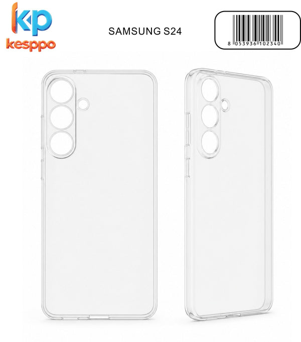 Custodia per Samsung Galaxy S24 – trasparente, in silicone, con aperture sagomate