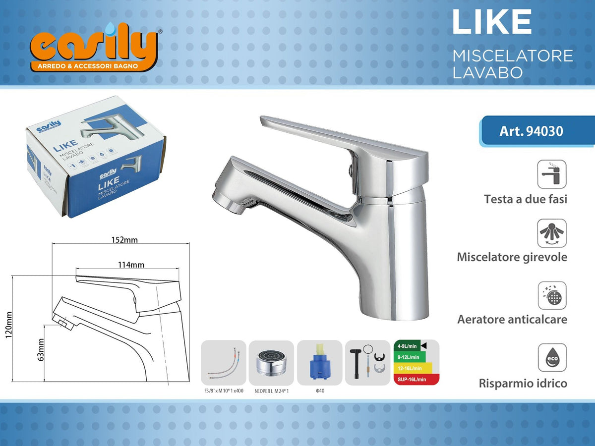 Miscelatore monocomando per lavabo LIKE