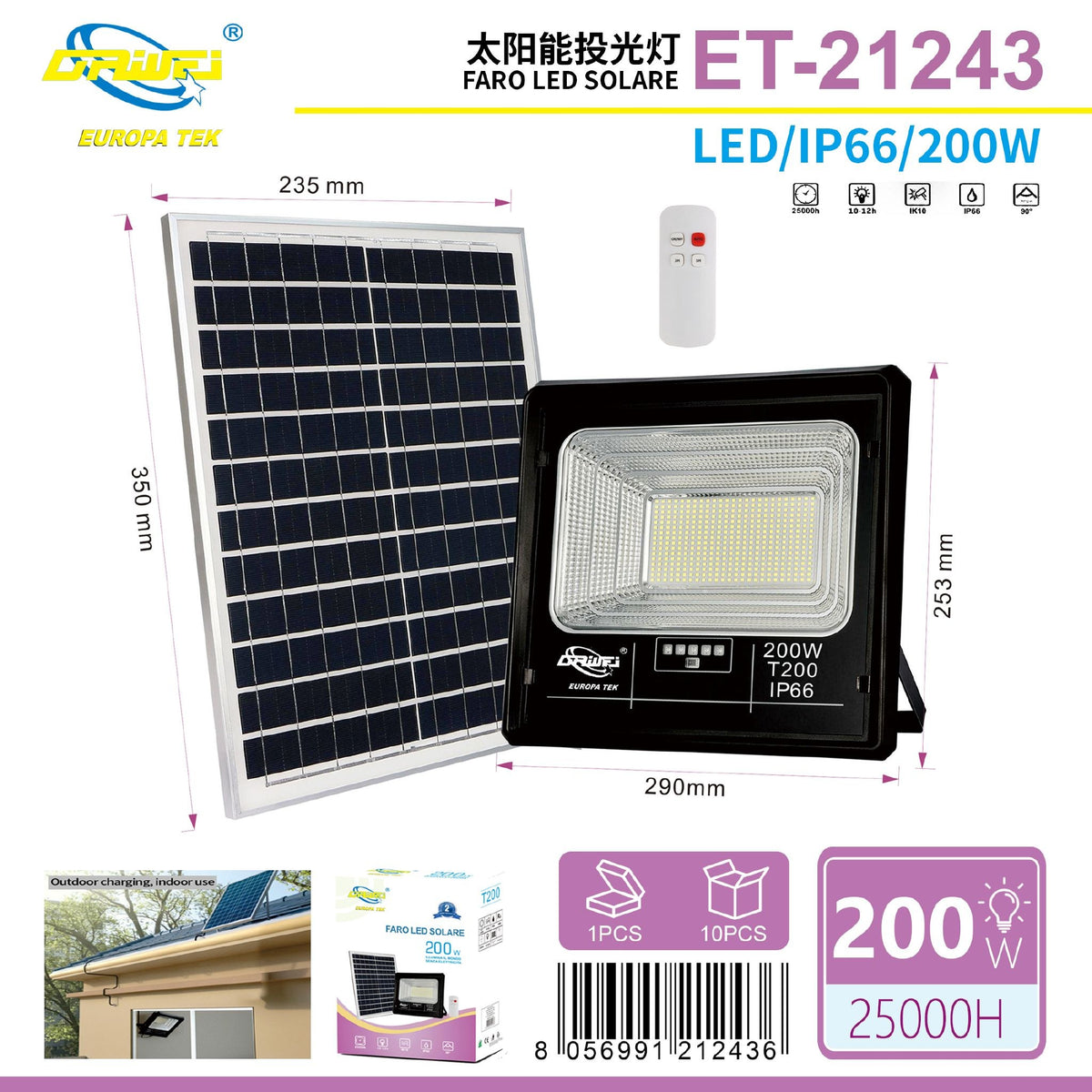 Proiettore solare — 200 W