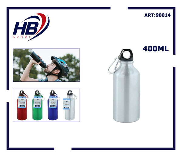 Borraccia in alluminio con moschettone, 400 ml