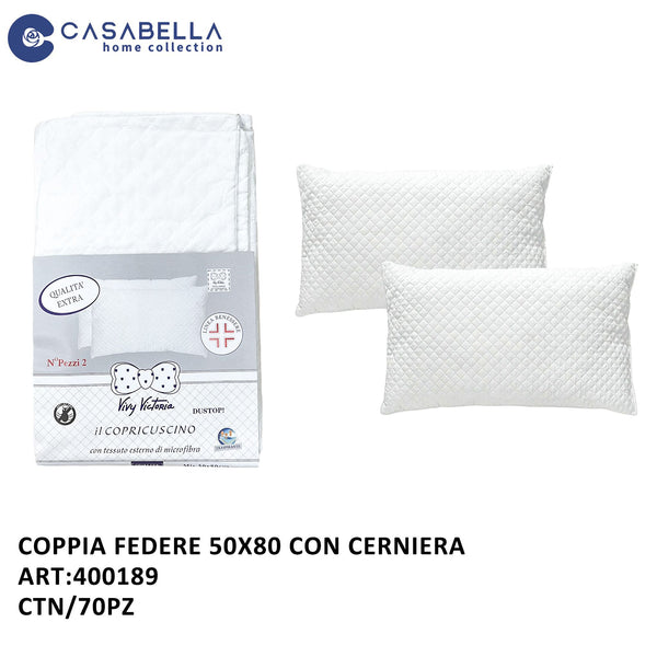 Coppia Federe Trapuntato con Cerniera 52X82