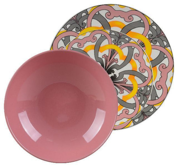 Servizio di 18 piatti Portofino rosa