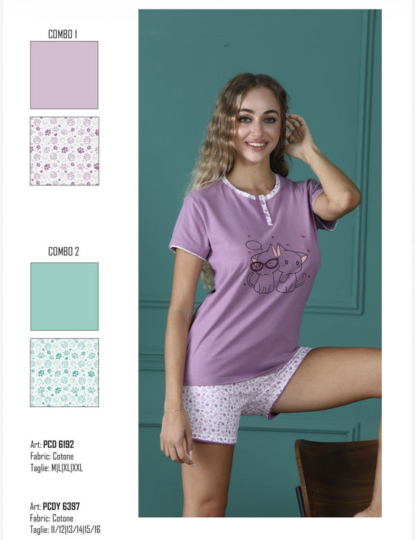 Pigiama Corto Donna Cotone