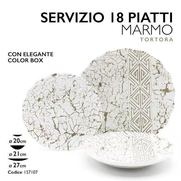 Servizio di 18 piatti Marmo tortora