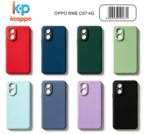 Custodia per realme C67 4G – a tinta unita, in silicone, con aperture sagomate