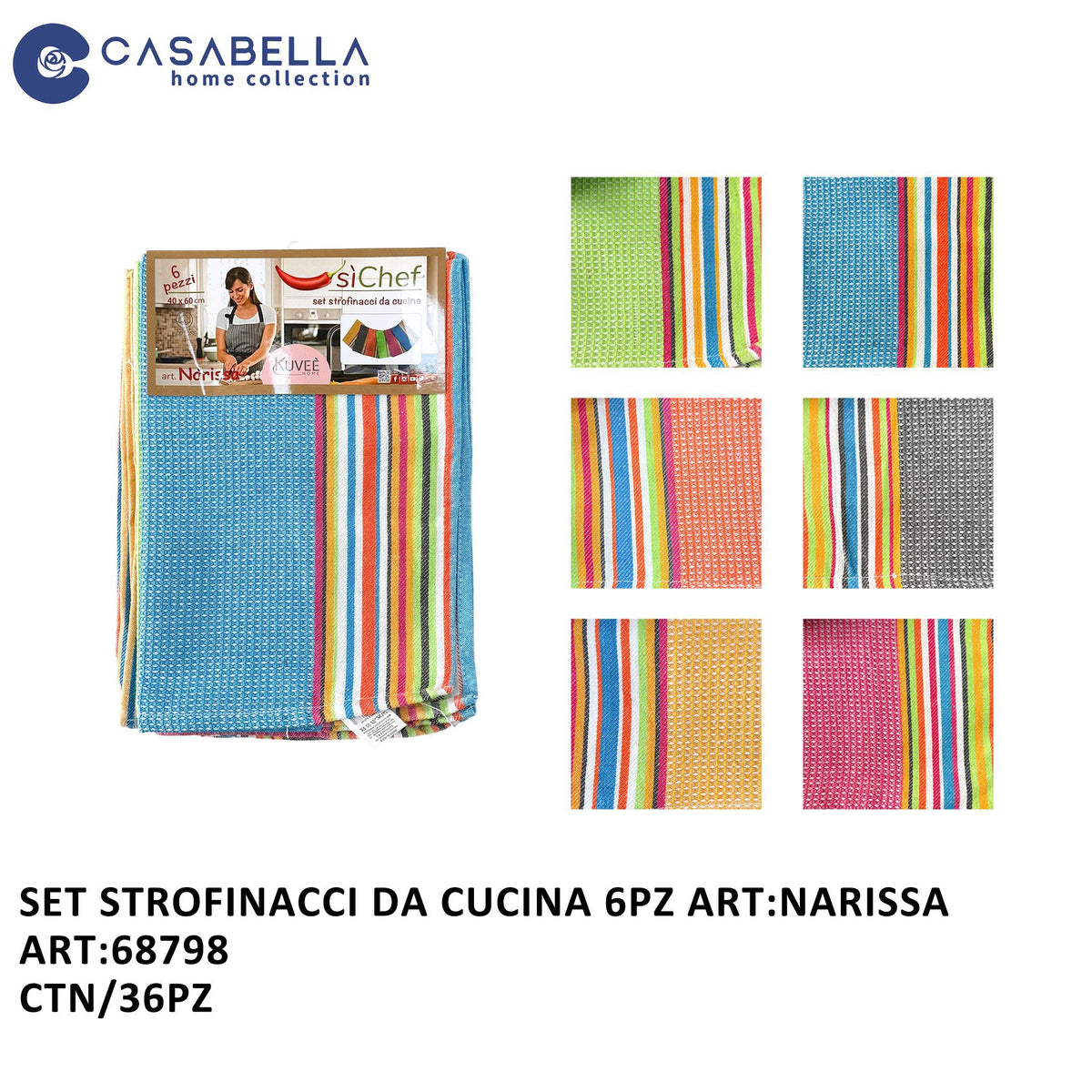 Set Strofinacci da Cucina 6PZ