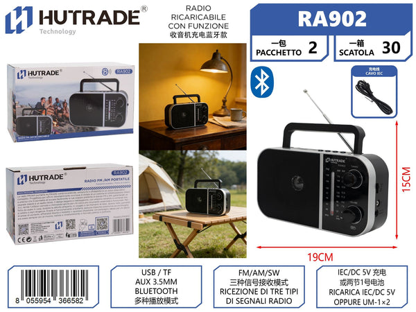 RA902 RADIO RICARICABILE CON FUNZIONE BLUETOOTH
