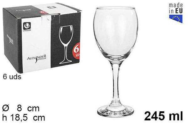 C.M CALICI DA VINO VETRO 245ML