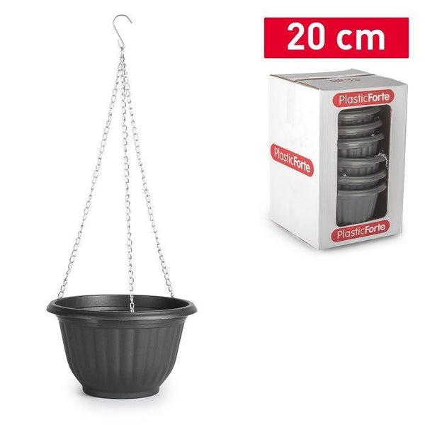 P.1472135 VASO PENDENTE 20CM ANTRACITE 20X20X12.5CM