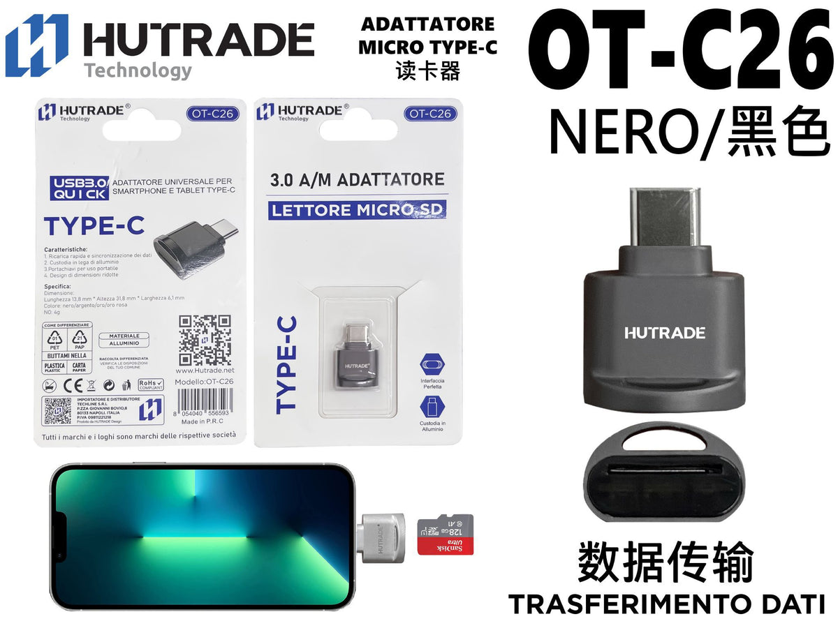 OT-C26 LETTORE TYPE-C TF/MICRO SD