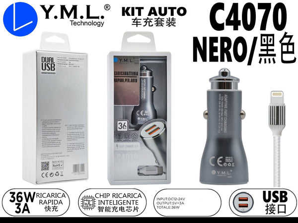 AC04 CARICATORE COMPLETO PER AUTO 36W – C4070 IOS
