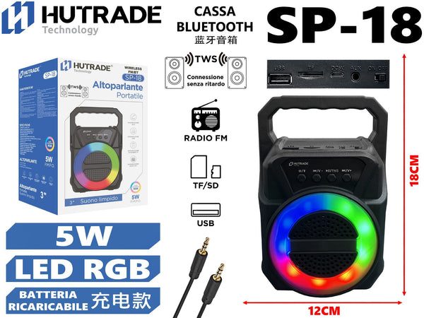 SP-18 CASSA BLUETOOTH CON MICROFONO /FM DA 5W