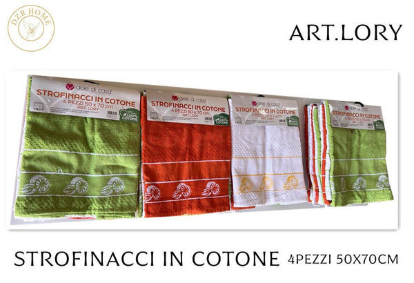 Set 4 strofinacci Gocce di Casa LORY 50x70 cm