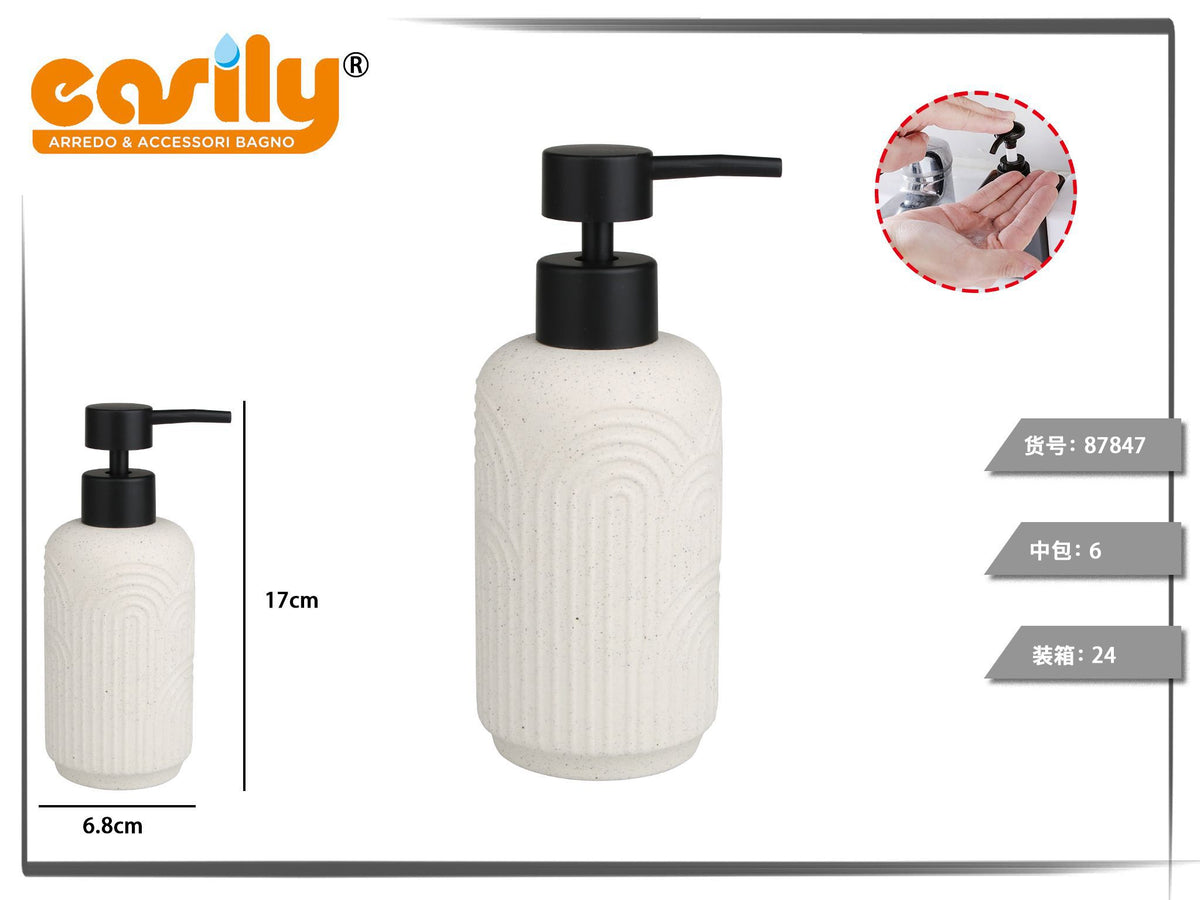 Dispenser sapone con rilievi ad arco