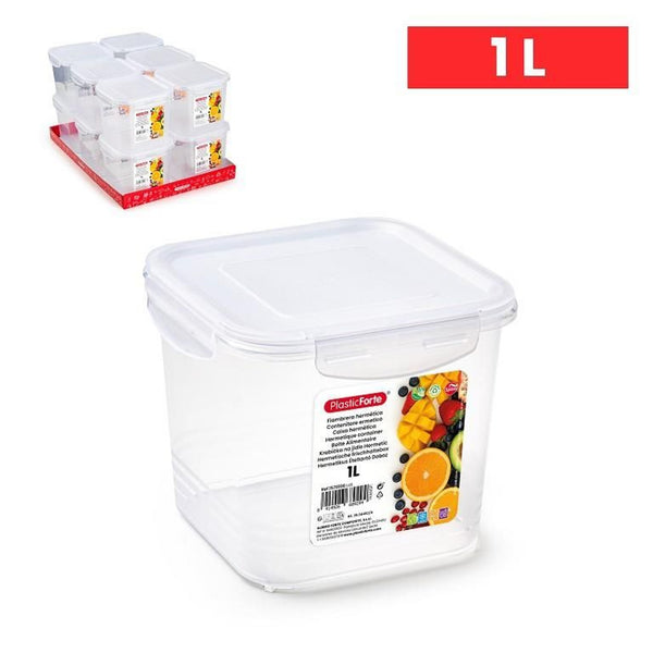 CONTENITORE 1L TRASPARENTE 13.5X13.5X11.5CM