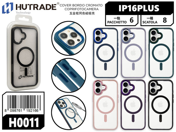 H0011 COVER BORDO COLORATO A MAGSAFE CON ANELLO IP16 PLUS