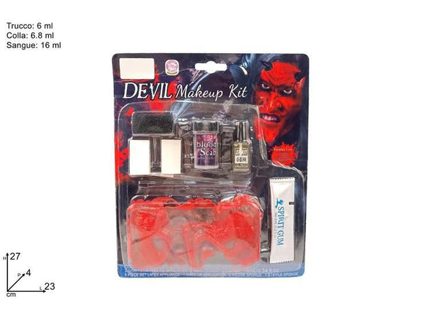 Kit trucco da diavolo con protesi per travestimenti