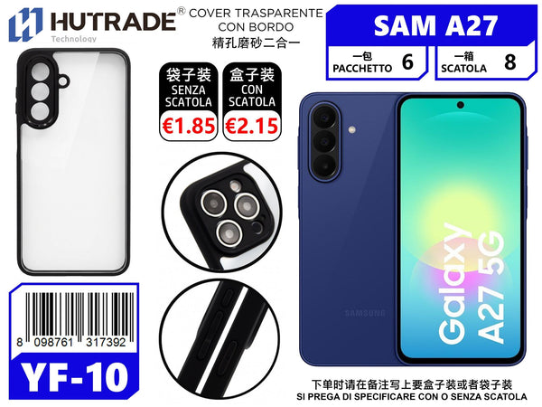 COVER TRASPARENTE CON BORDO NERO SAM A27 – YF10 660042