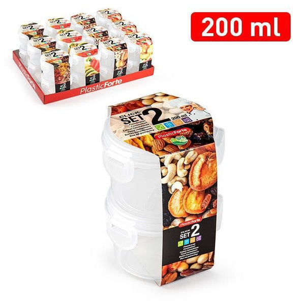 SET 2 CONTENITORE TONDO 200ML 8.7X8.7X12CM