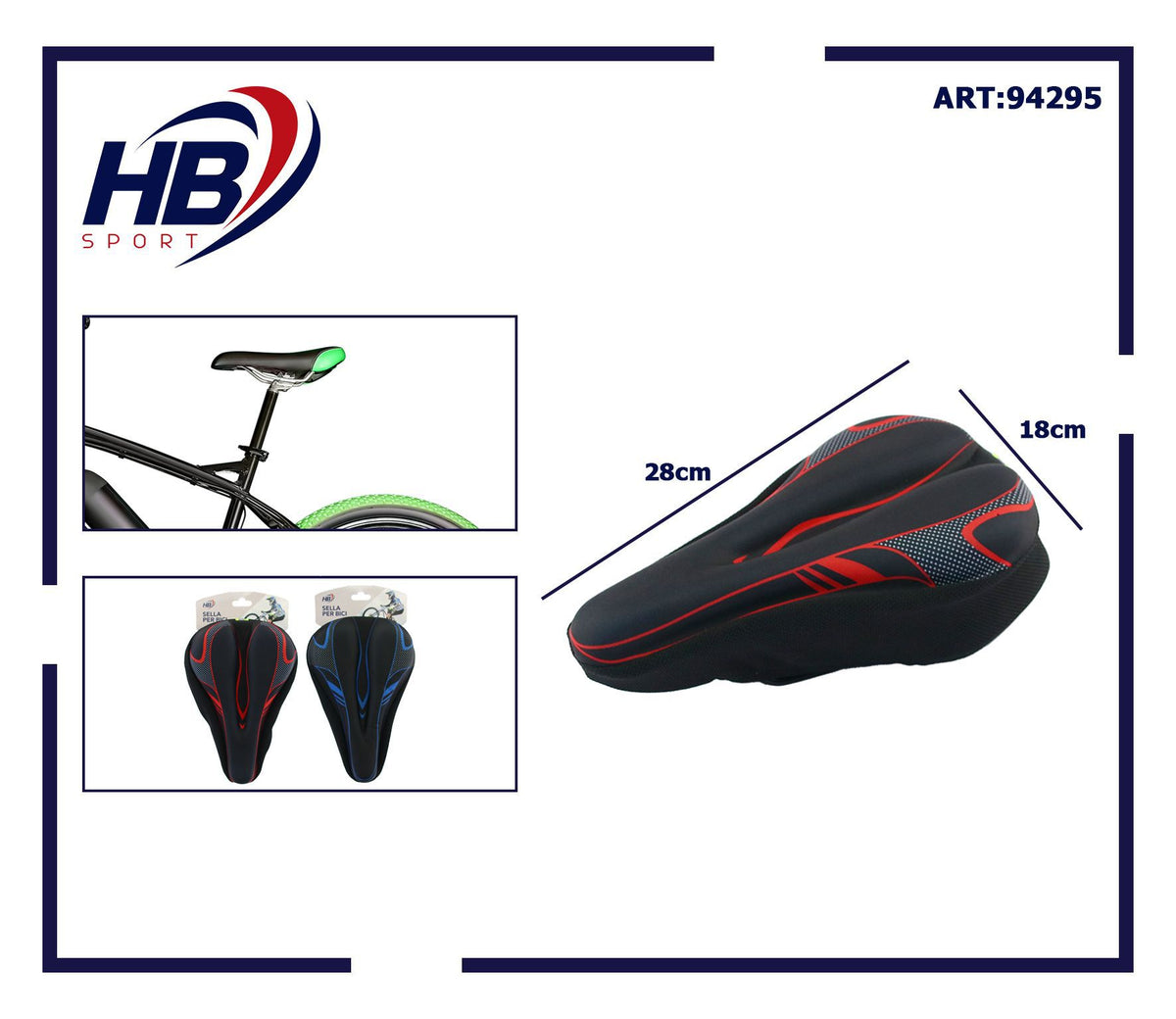 Coprisella per bicicletta, 28 × 18 cm
