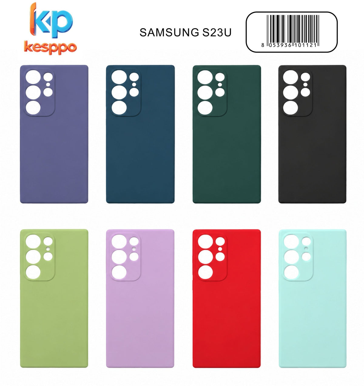 Custodia per Samsung Galaxy S23 Ultra – a tinta unita, in silicone, con aperture sagomate