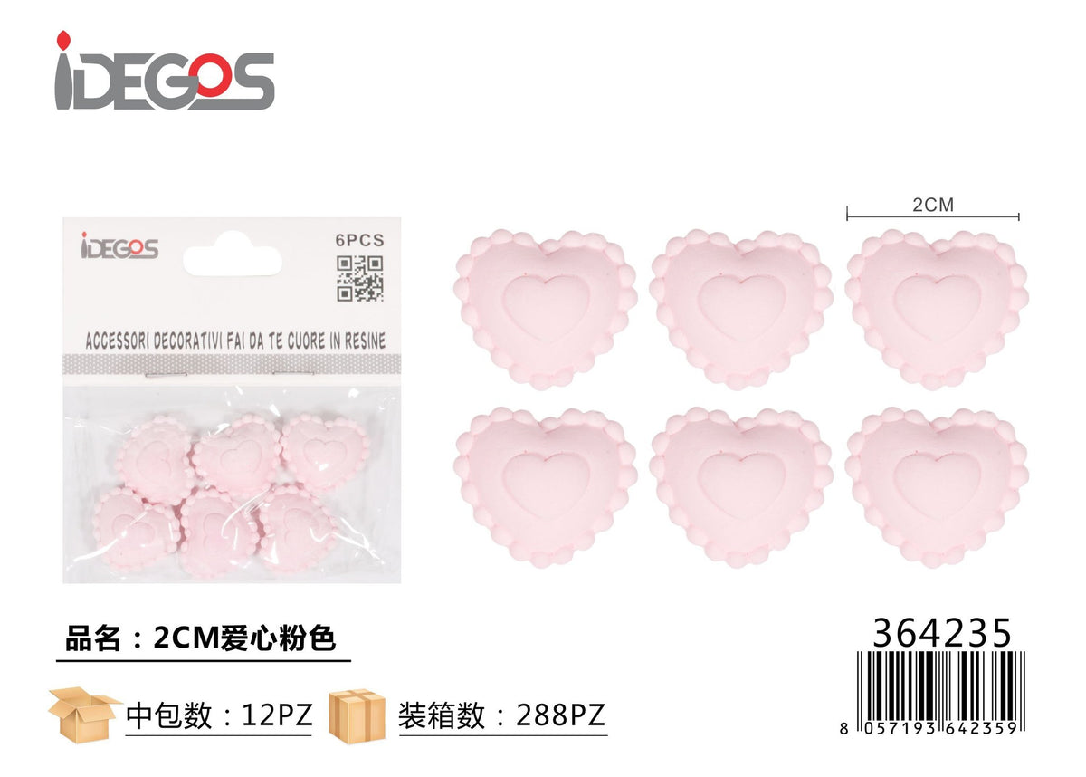 Decorazione Cuore in resina, 2 cm