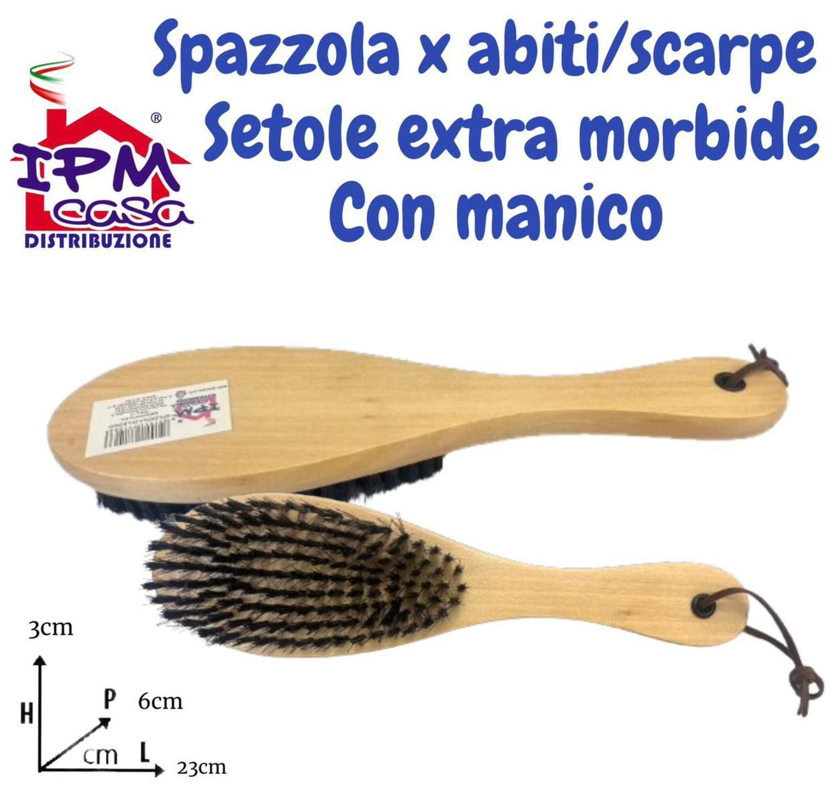 IPM SPAZZOLA LEGNO ABITI/SCARPE C/MANICO SETOLE MORBIDO