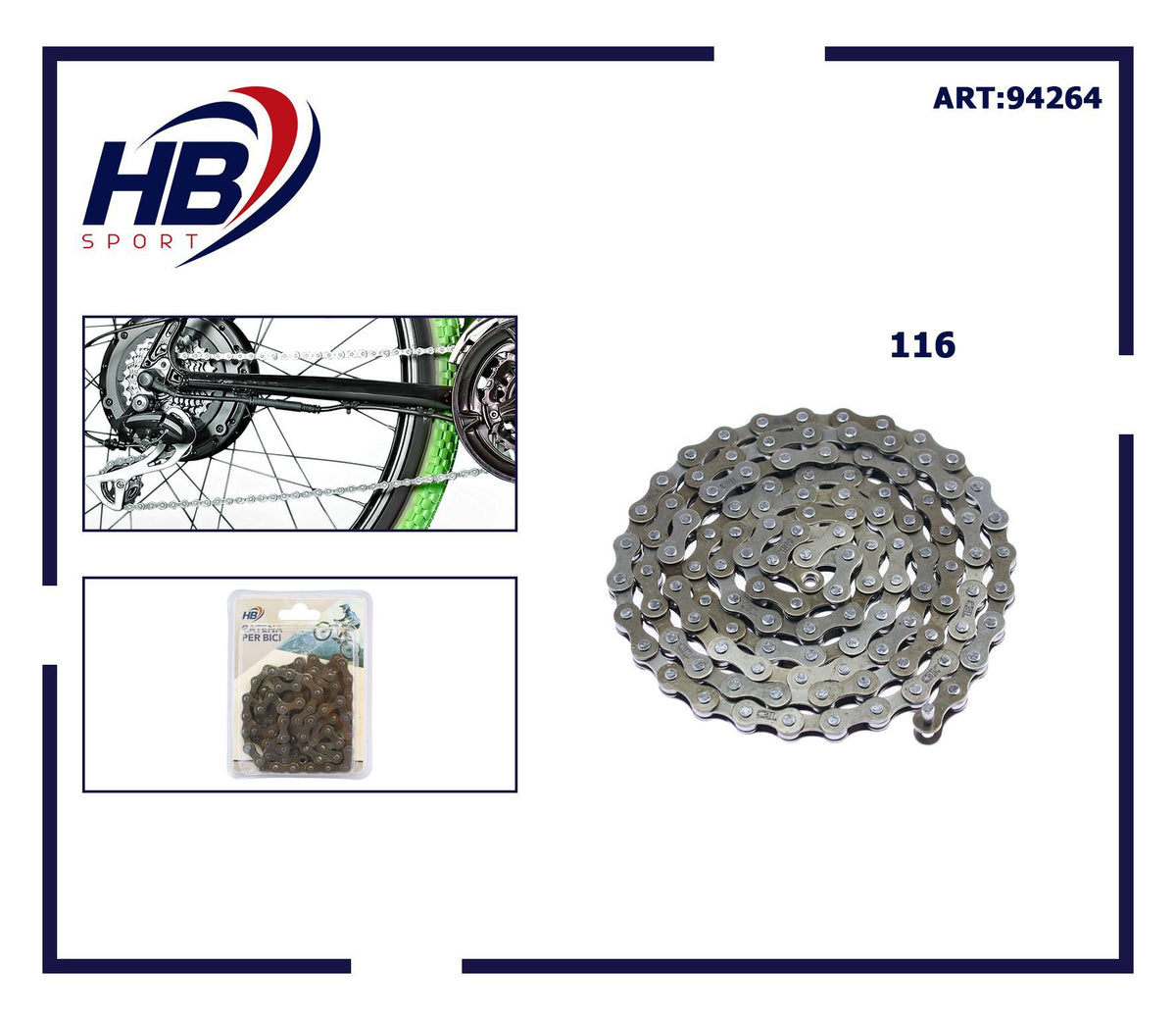 Catena per bicicletta, modello 116