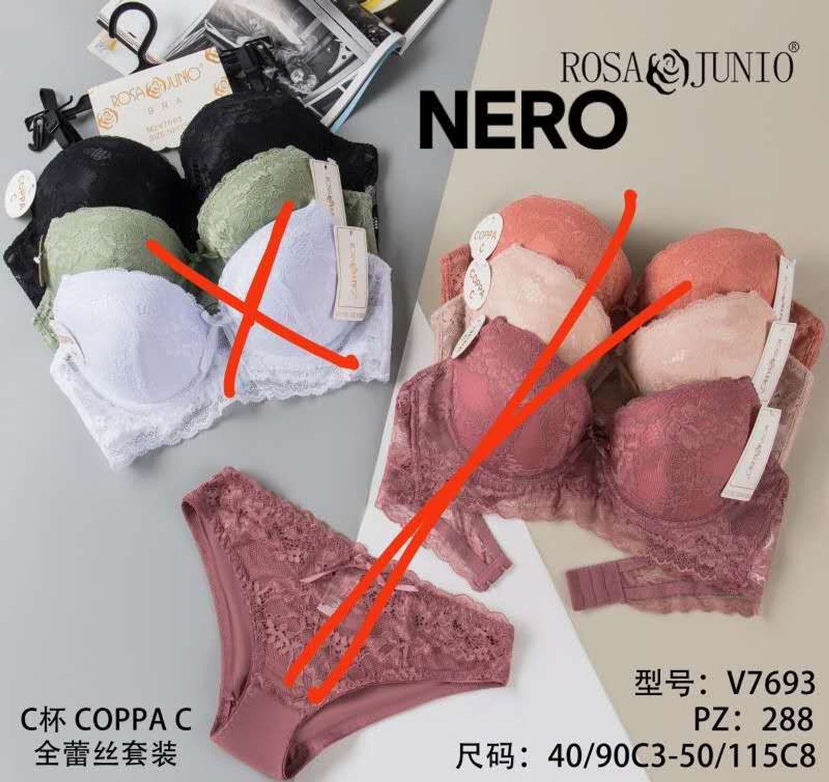 Completo intimo donna V7693NERO