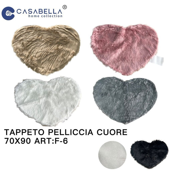 Tappeto Pelliccia Cuore 70X90