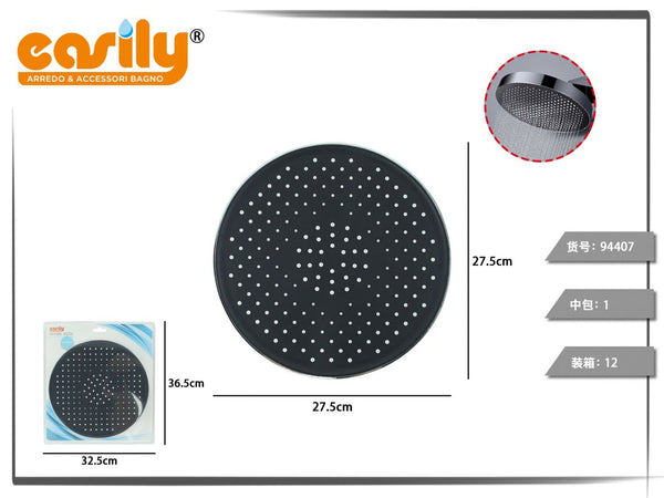 Soffione doccia rotondo nero 27,5 cm