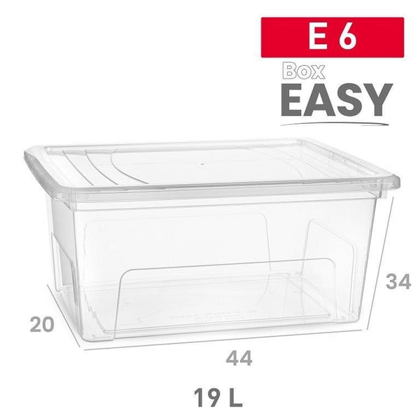 SCATOLA EASY 19L E6 PLASTICA TRASPARENTE 34X44X20CM