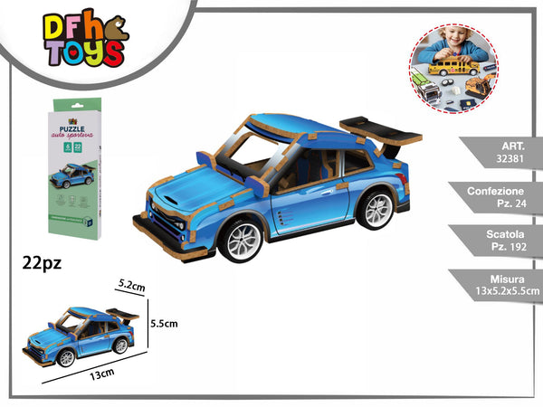 Puzzle 3D in legno auto sportiva, 22 pezzi
