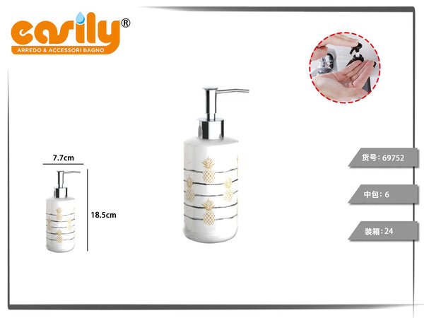 Dispenser decorati con corpo cilindrico arrotondato