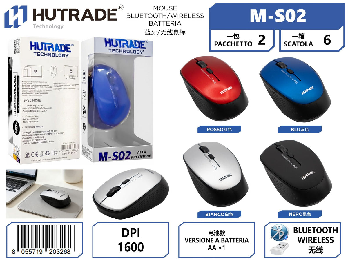 MOUSE BLUETOOTH CON RICEVITORE WIRELESS