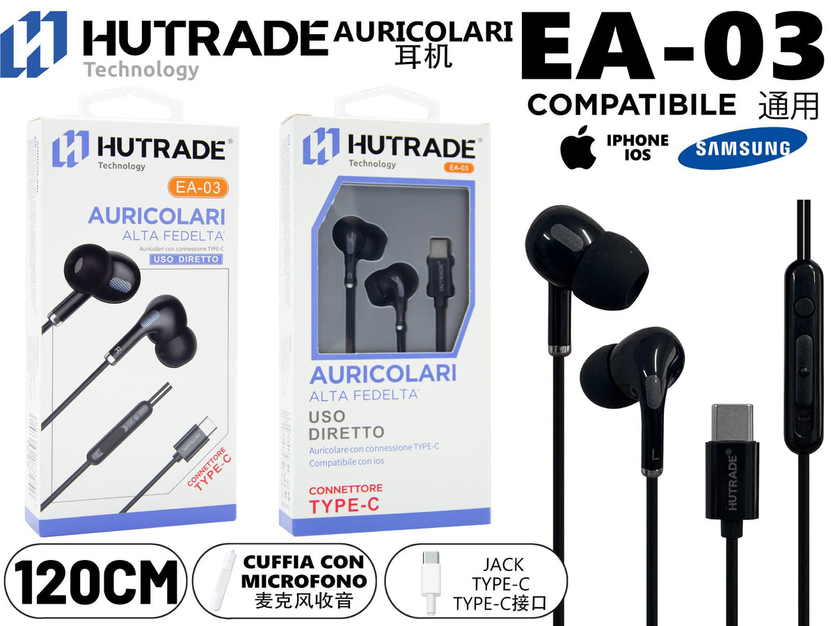 EA-03 AURICOLARE ATTACCO TYPE-C COMPATIBILE CON IOS