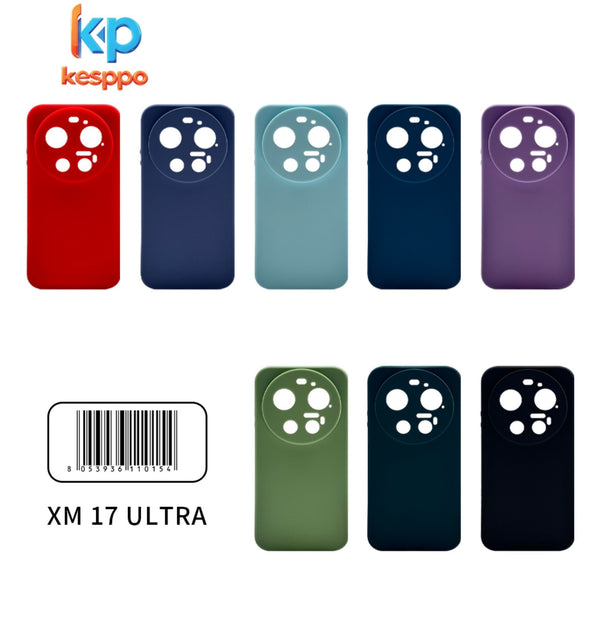 Custodia per Xiaomi 17 Ultra – a tinta unita, in silicone, con aperture sagomate