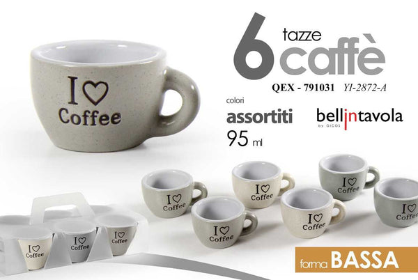 Tazzina da caffè YI2872/A, 95 cc, confezione da 6 pezzi
