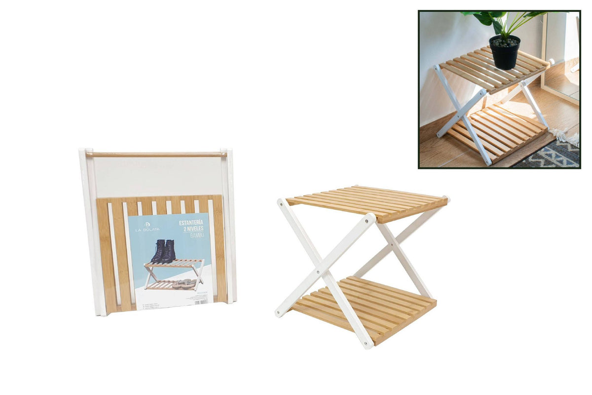 LA BOLATA SCAFFALE BAMBU 2 RIPIANI 39X32X34CM