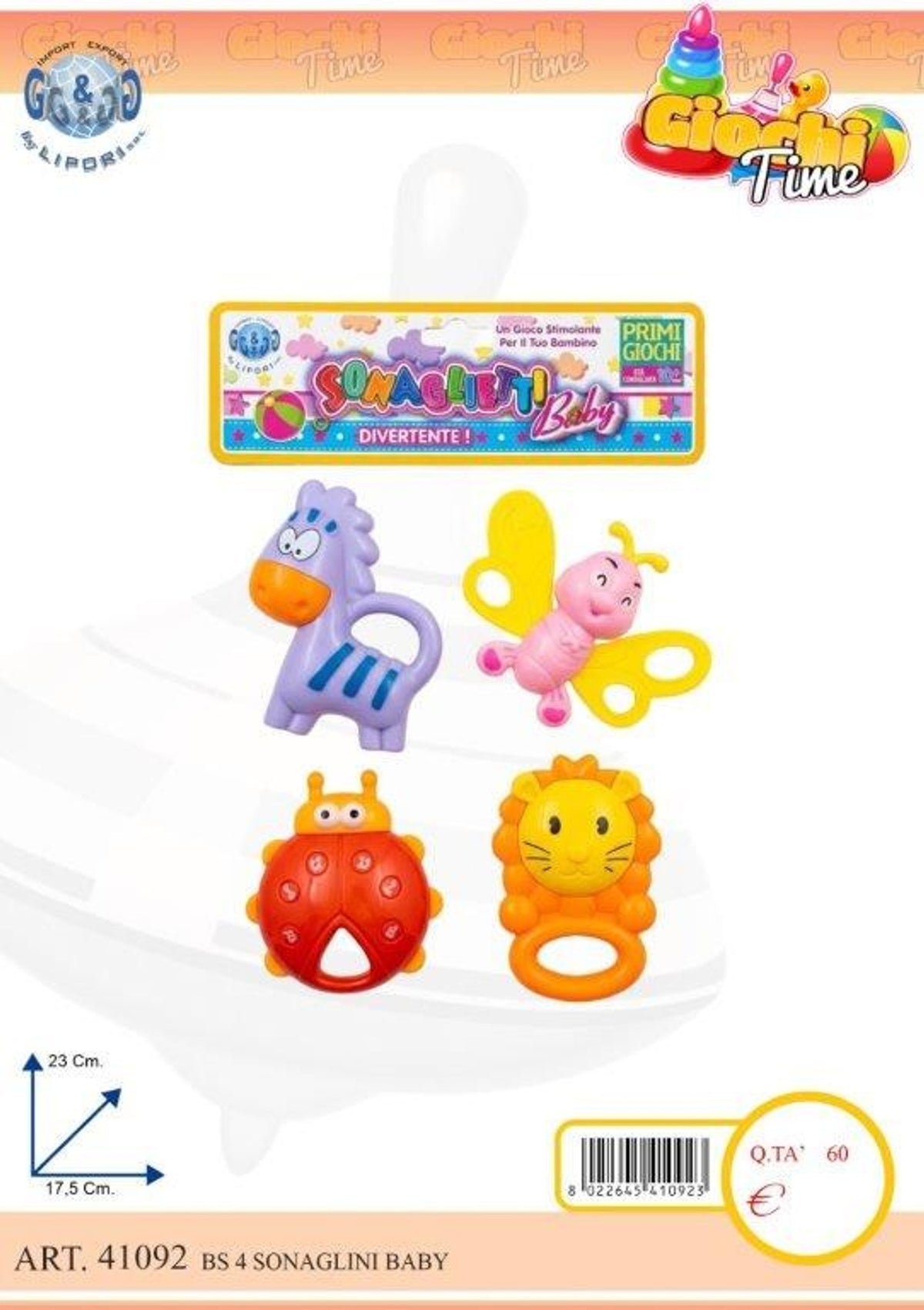 Gioco sensoriale per la prima infanzia – BS 4 SONAGLNI BABY LIP41092