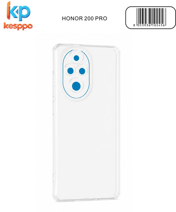 Custodia per Honor 200 Pro – trasparente, in silicone, con aperture sagomate