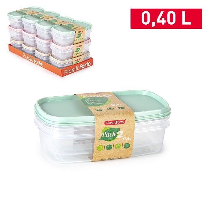 PACK 2 CONTENITORE 0.4L 16.3X9.8X6.3CM