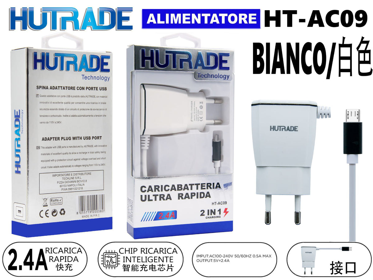 HT-AC09 CARICATORE COMPLETO PER MICRO 2.4A